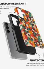 Samsung Galaxy S24 5G Tough Case – Retro Geometric - View 2