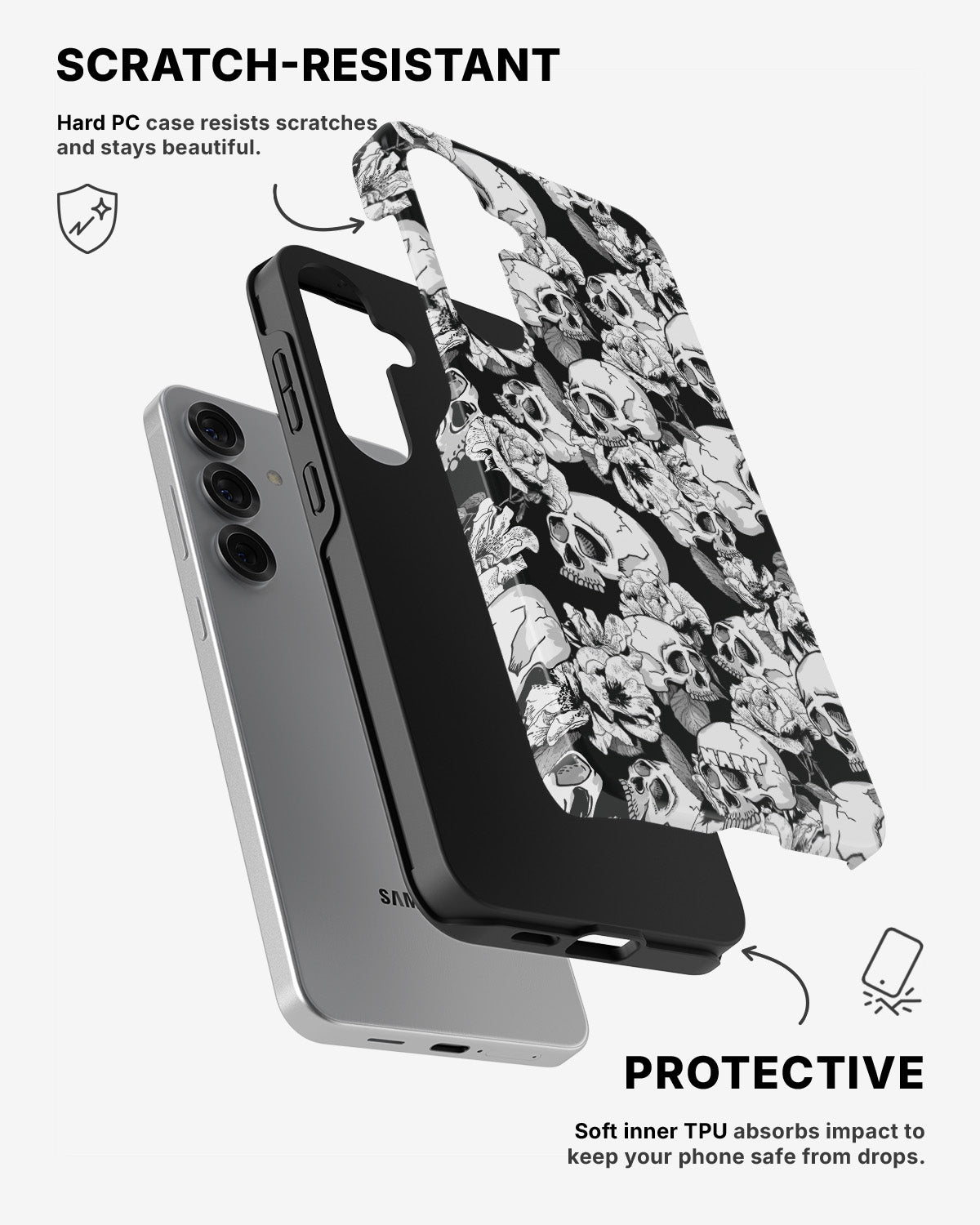 Samsung Galaxy S24 5G Tough Case – Skull Garden - View 2