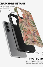Samsung Galaxy S24 5G Tough Case – Flamingos & Flowers - View 2