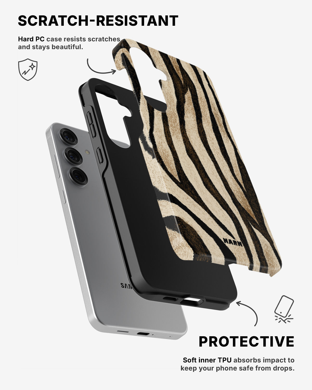 Samsung Galaxy S24 5G Tough Case – Wild Zebra - View 2