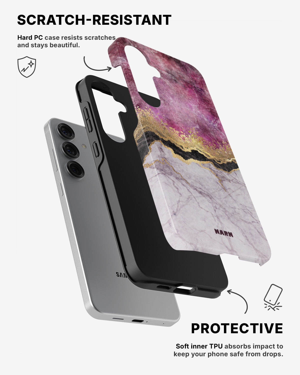 Samsung Galaxy S24 5G Tough Case – Pink Dream - View 2