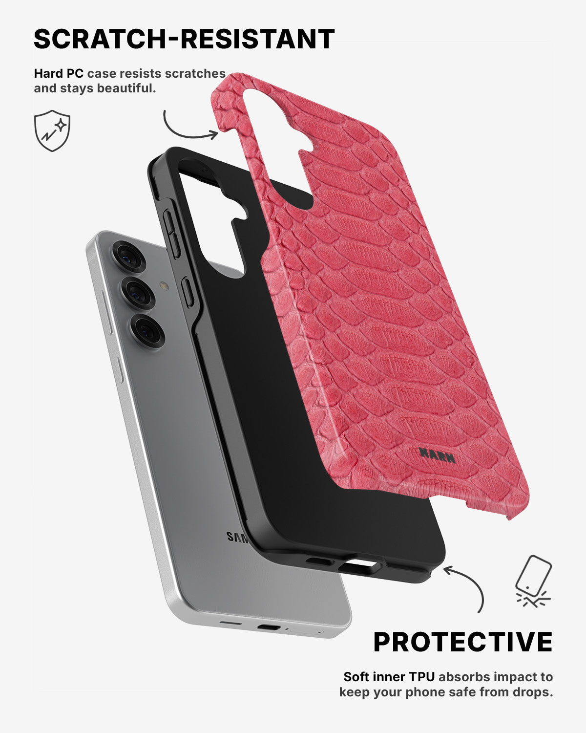 Samsung Galaxy S24 5G Tough Case – Pink Snake - View 2