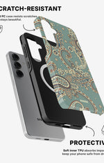 Samsung Galaxy S24 5G Tough Case – Paisley Green - View 2