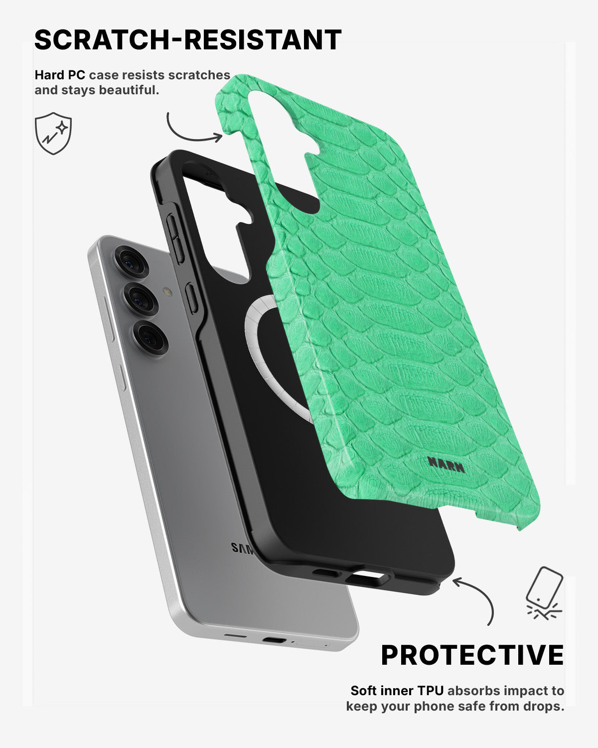 Samsung Galaxy S24 5G Tough Case – Turquoise Snake - View 2
