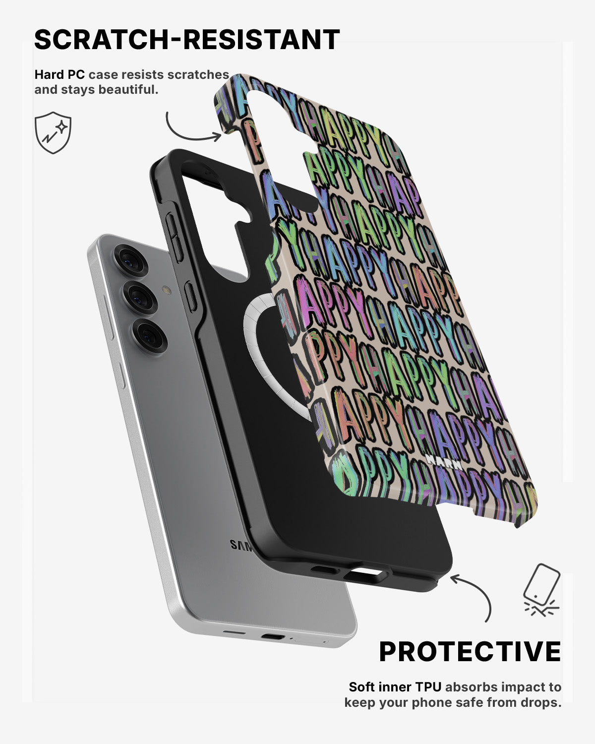 Samsung Galaxy S24 5G Tough Case – Happy - View 2