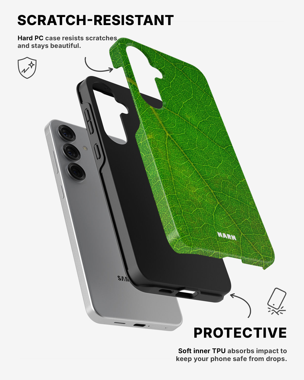 Samsung Galaxy S24 5G Tough Case – Green Leafy - View 2