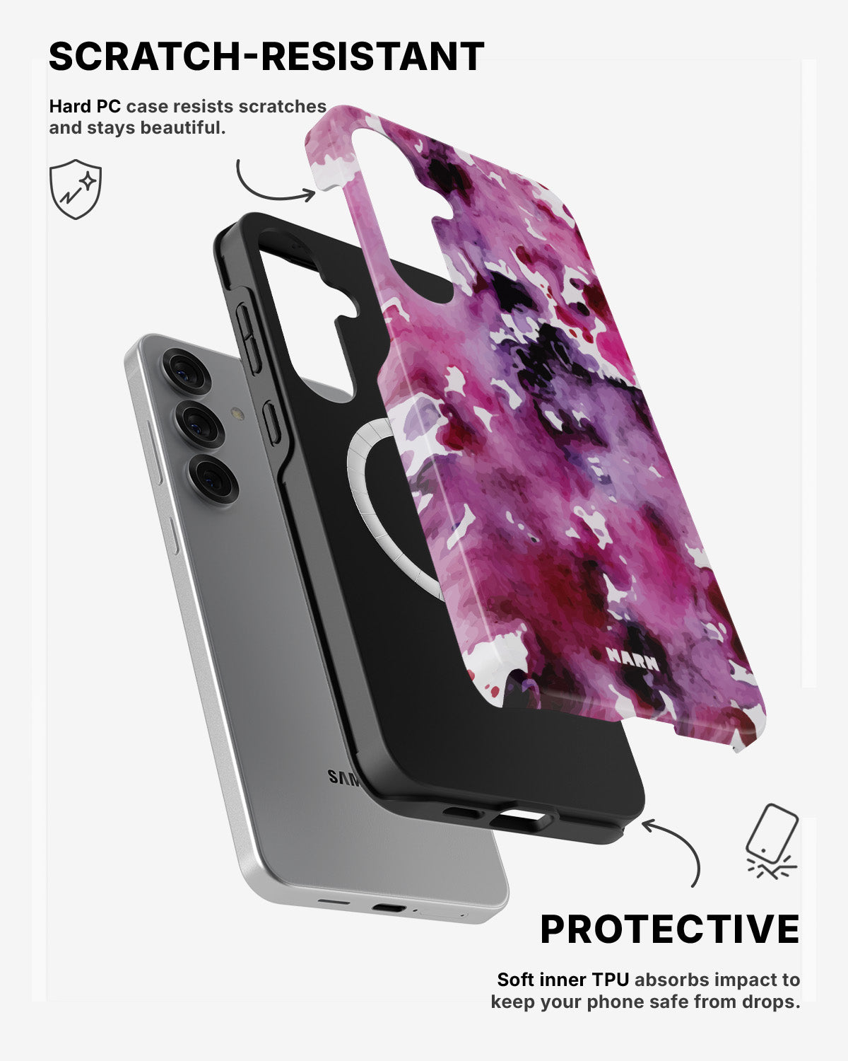 Samsung Galaxy S24 5G Tough Case – Floral Splash - View 2