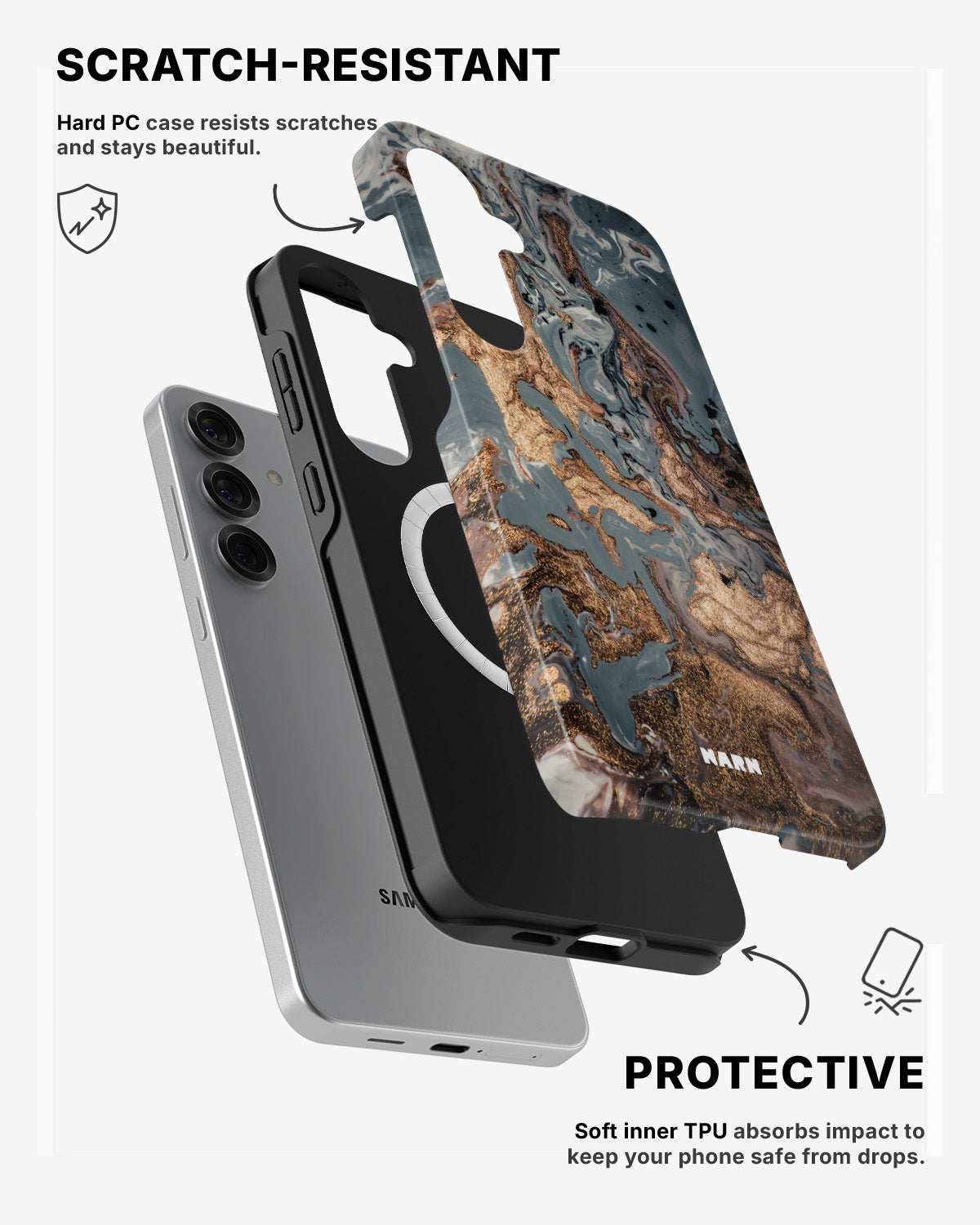 Samsung Galaxy S24 5G Tough Case – Molten Gold - View 2