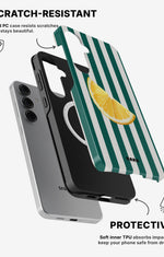 Samsung Galaxy S24 5G Tough Case – Lemon Stripes - View 2