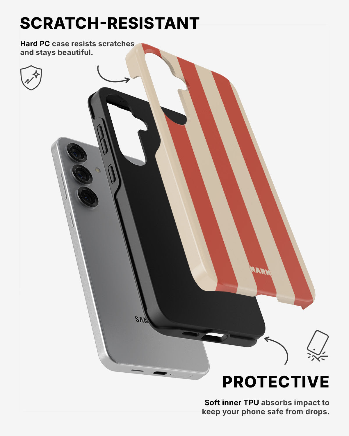 Samsung Galaxy S24 5G Tough Case – Sunset Stripes - View 2