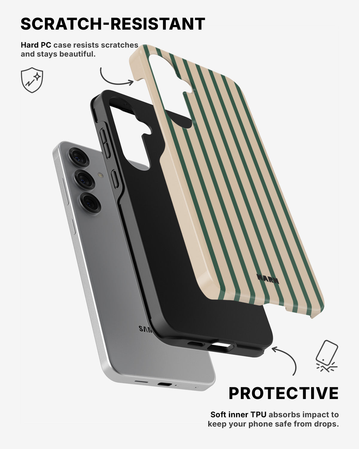 Samsung Galaxy S24 5G Tough Case – Evergreen Stripe - View 2