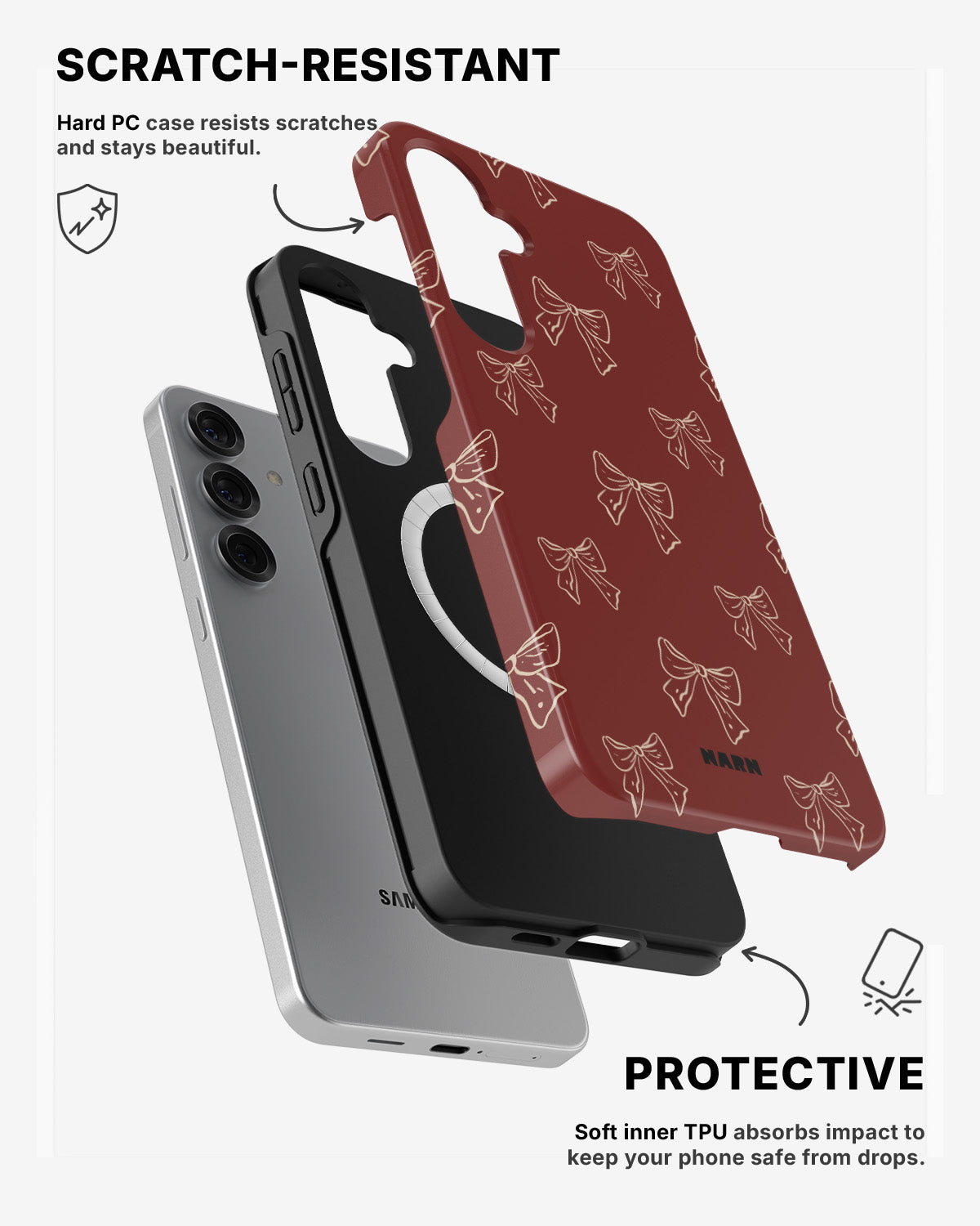 Samsung Galaxy S24 5G Tough Case – Cherry Bows - View 2
