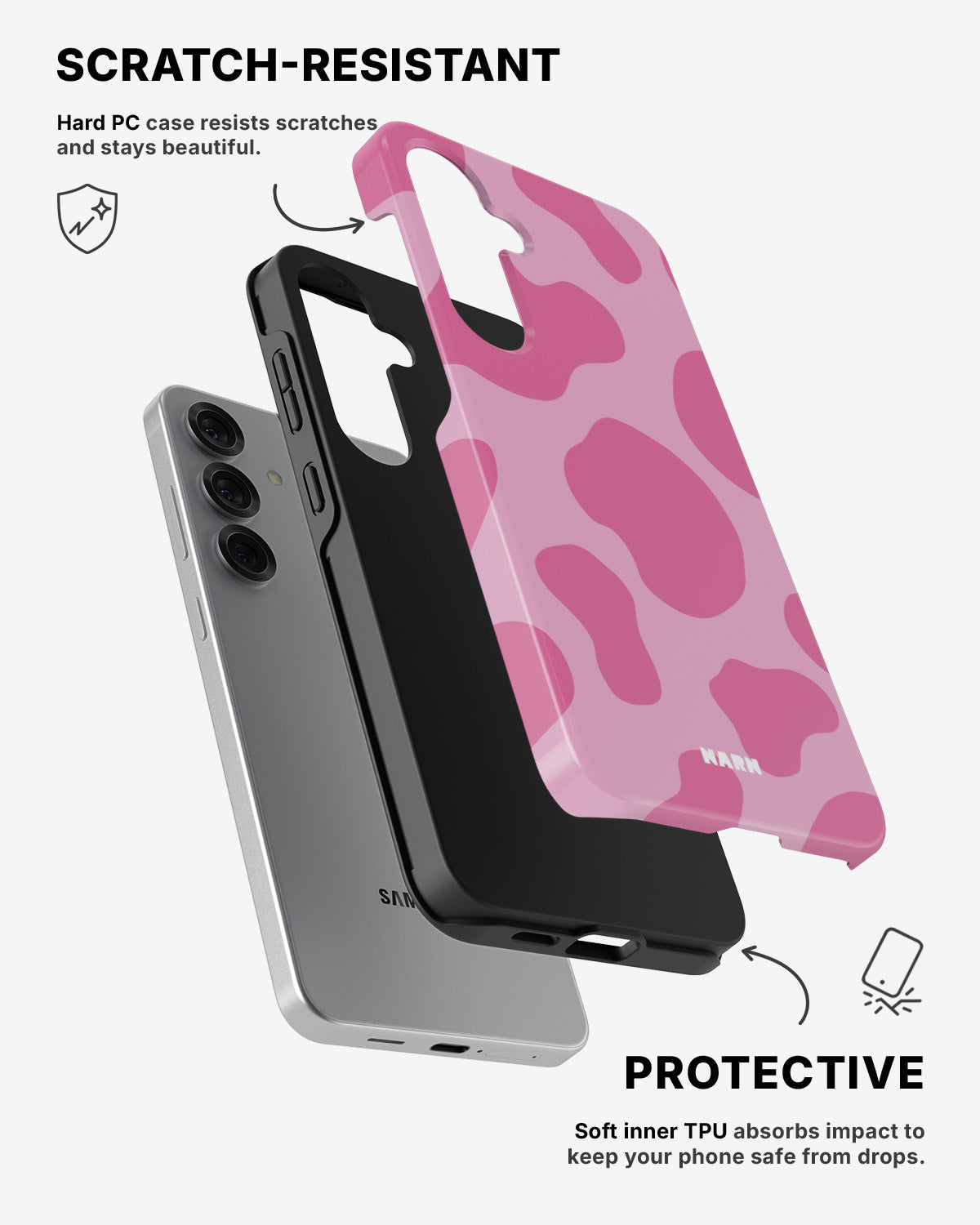 Samsung Galaxy S24 5G Tough Case – Pink Moo - View 2