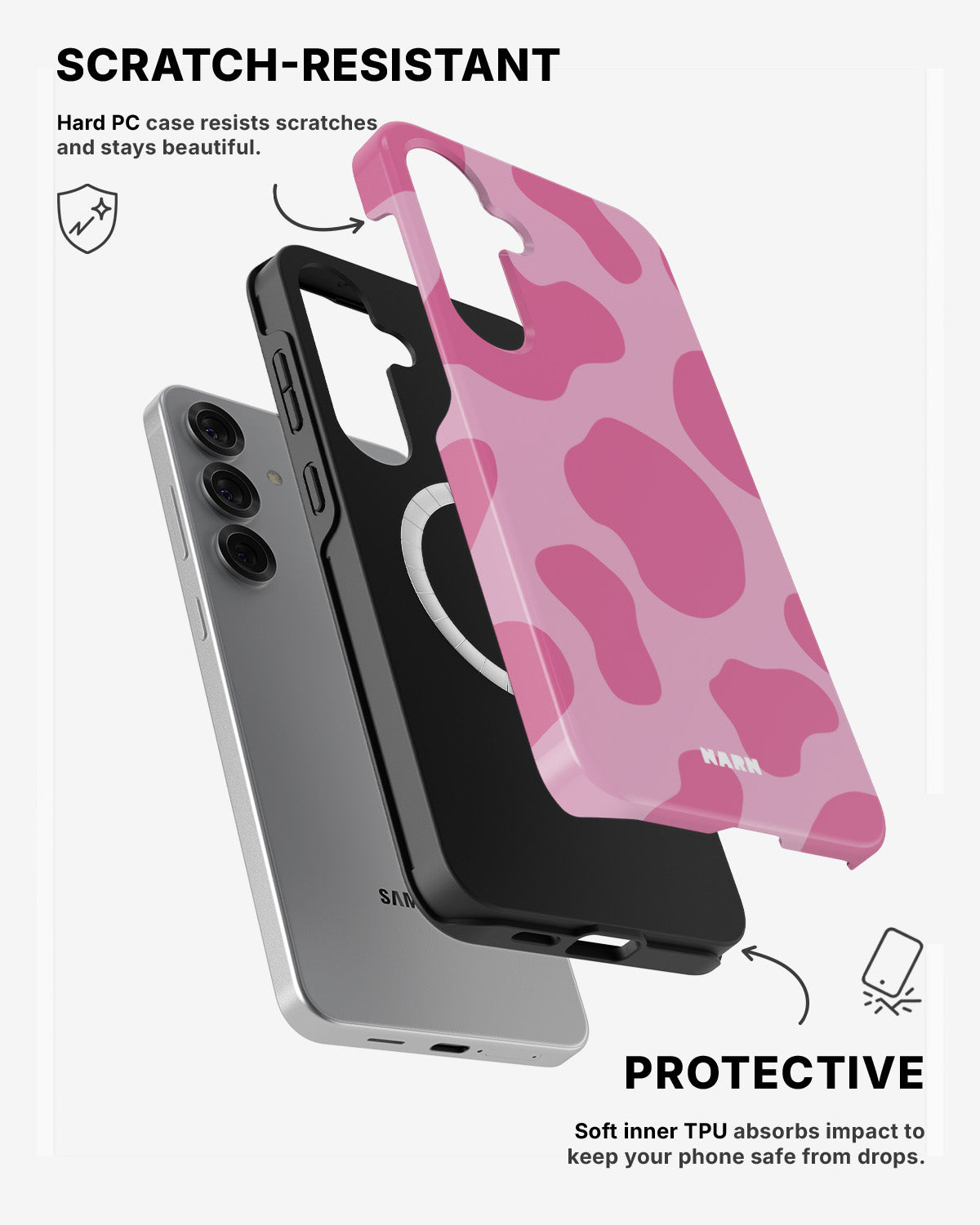 Samsung Galaxy S24 5G Tough Case – Pink Moo - View 2