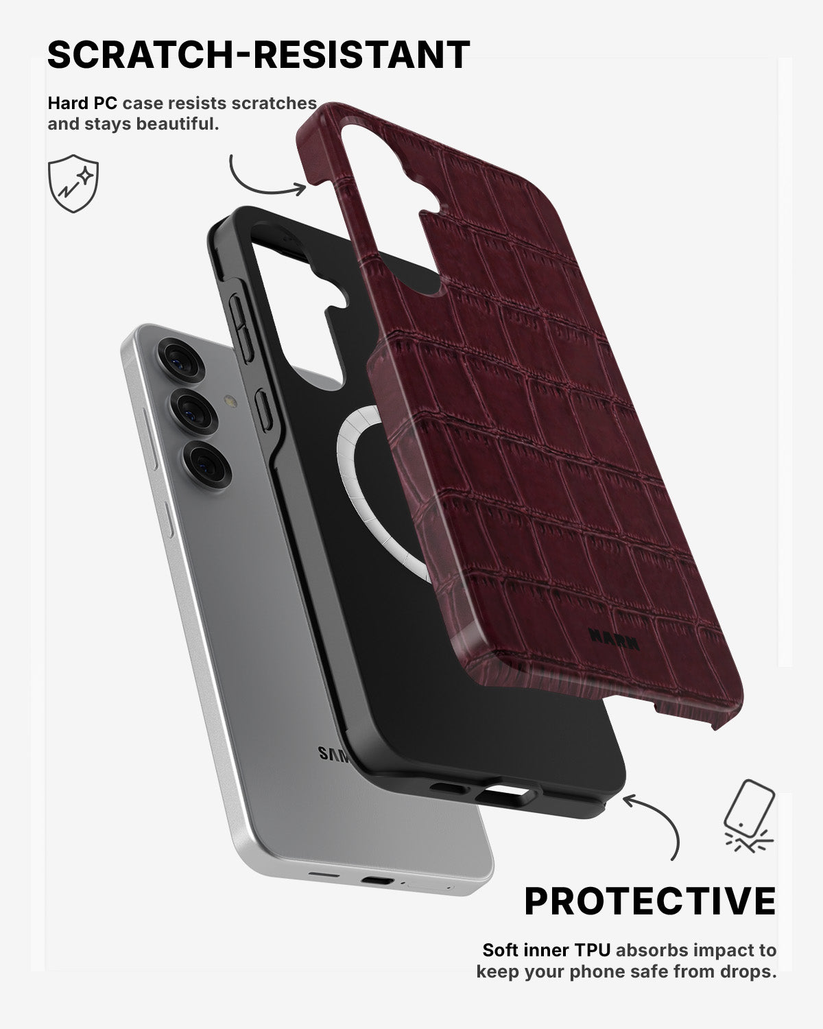 Samsung Galaxy S24 5G Tough Case – Rouge Croc - View 2
