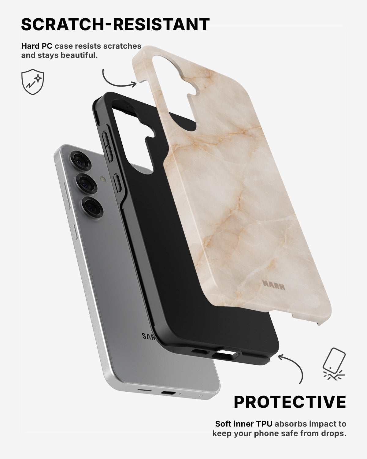 Samsung Galaxy S24 5G Tough Case – Sand Stone - View 2