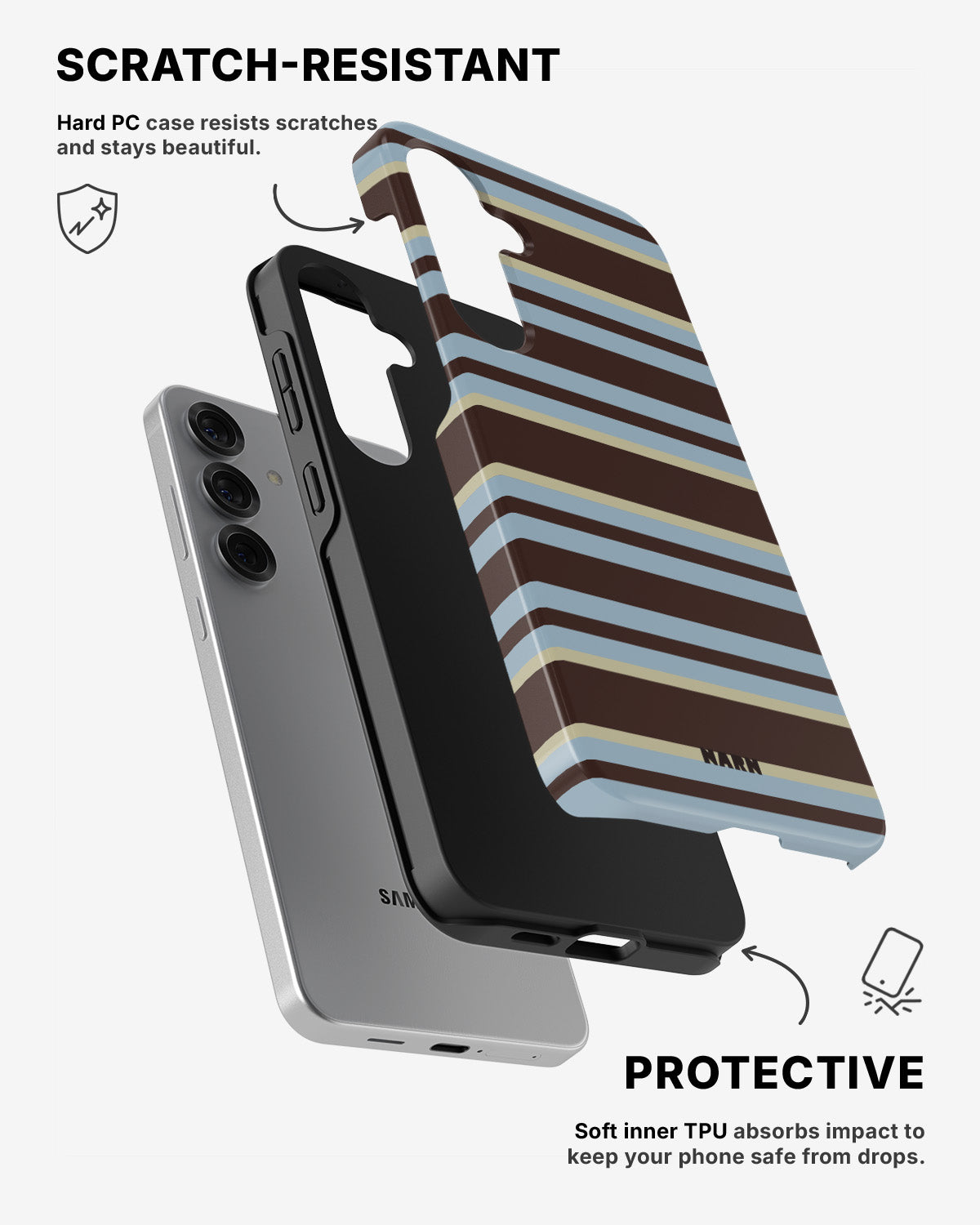 Samsung Galaxy S24 5G Tough Case – Latte Lines - View 2