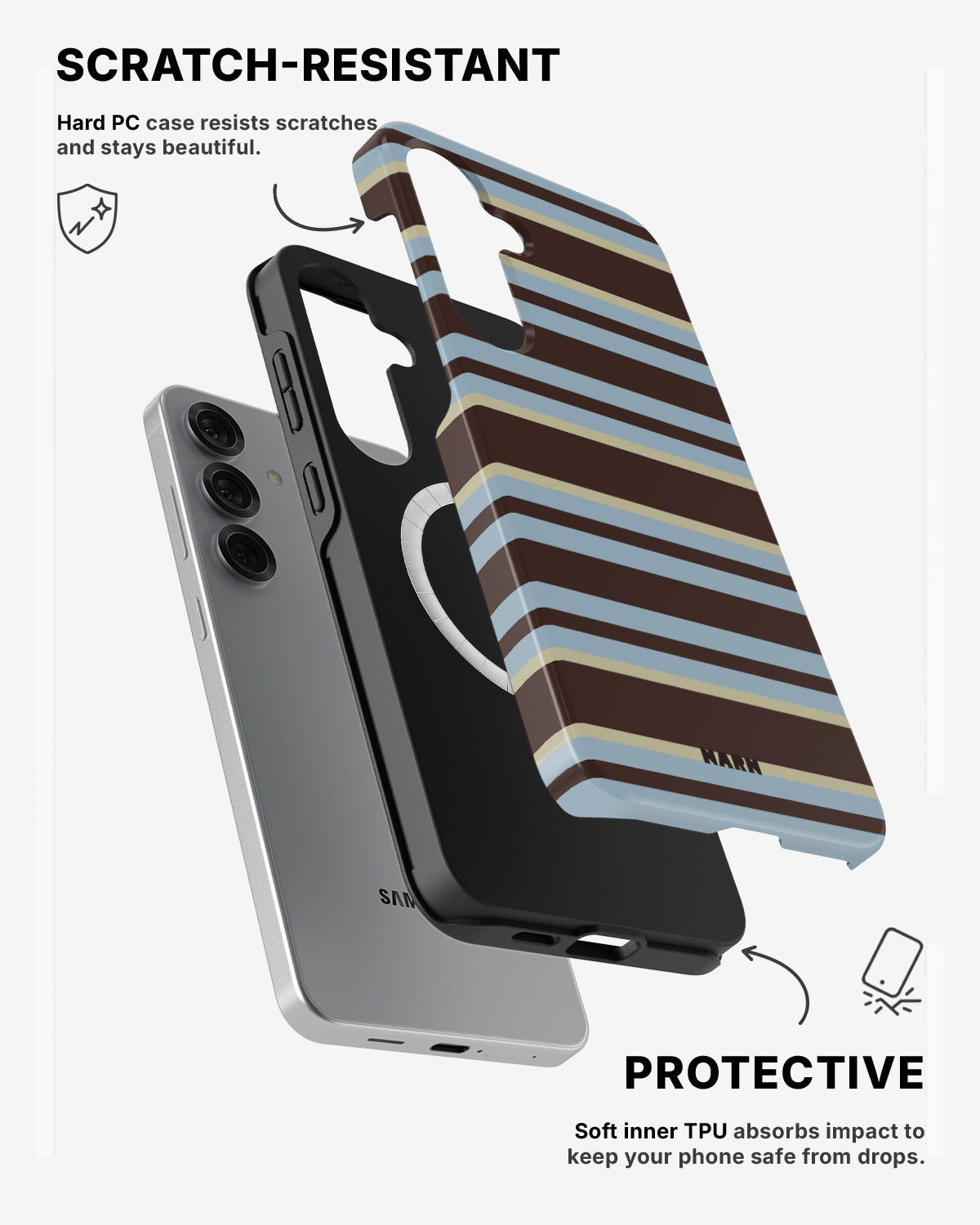 Samsung Galaxy S24 5G Tough Case – Latte Lines - View 2