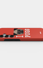 Samsung Galaxy S24 5G Tough Case – I Love Pugs - View 3