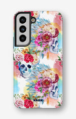 Samsung Galaxy S22 Tough Case – Flowered Skulls - View 1