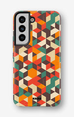 Samsung Galaxy S22 Tough Case – Retro Geometric - View 1