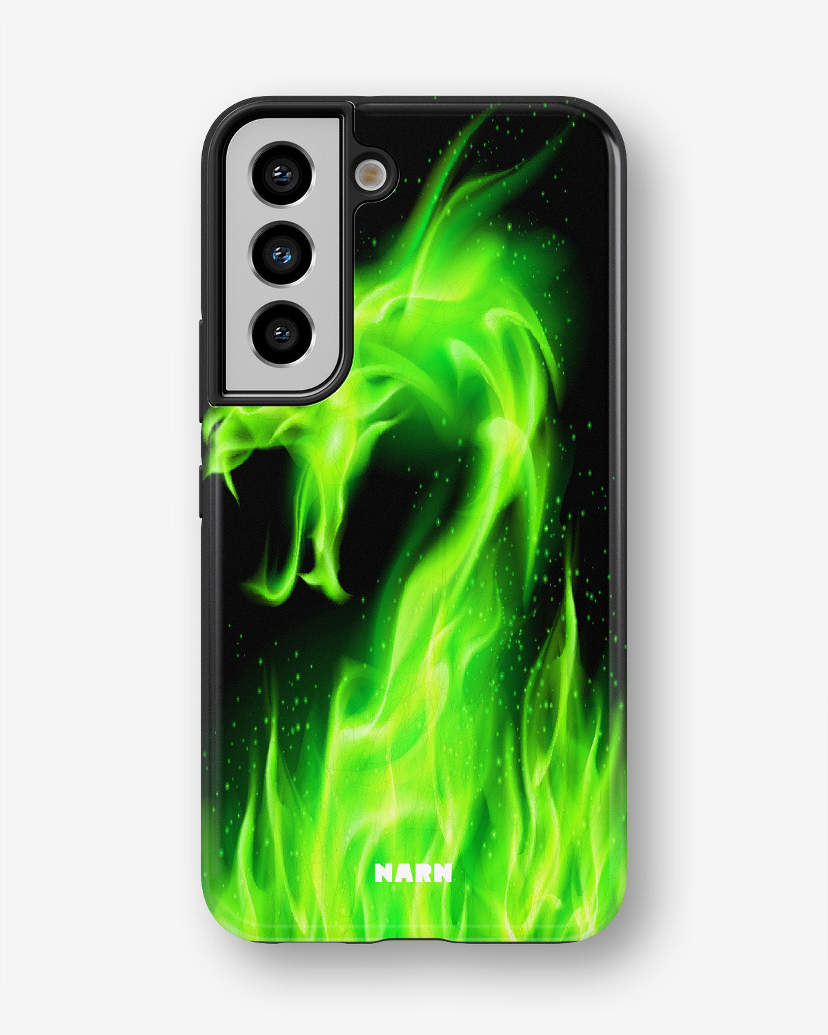 Samsung Galaxy S22 Tough Case – Green Flames Dragon - View 1