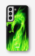Samsung Galaxy S22 Tough Case – Green Flames Dragon - View 1