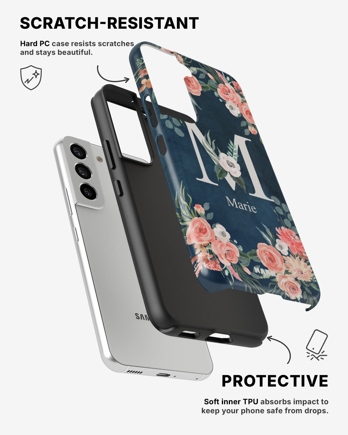 Samsung Galaxy S22 Tough Case – Custom - Floral - View 2