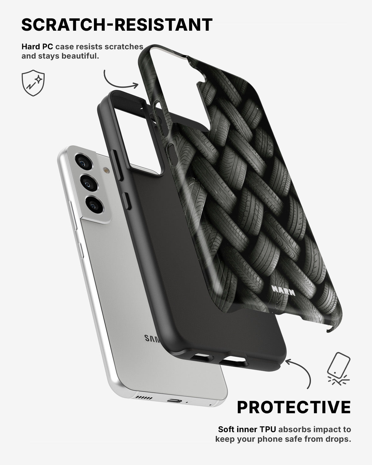 Samsung Galaxy S22 Tough Case – Tires Wall - View 2