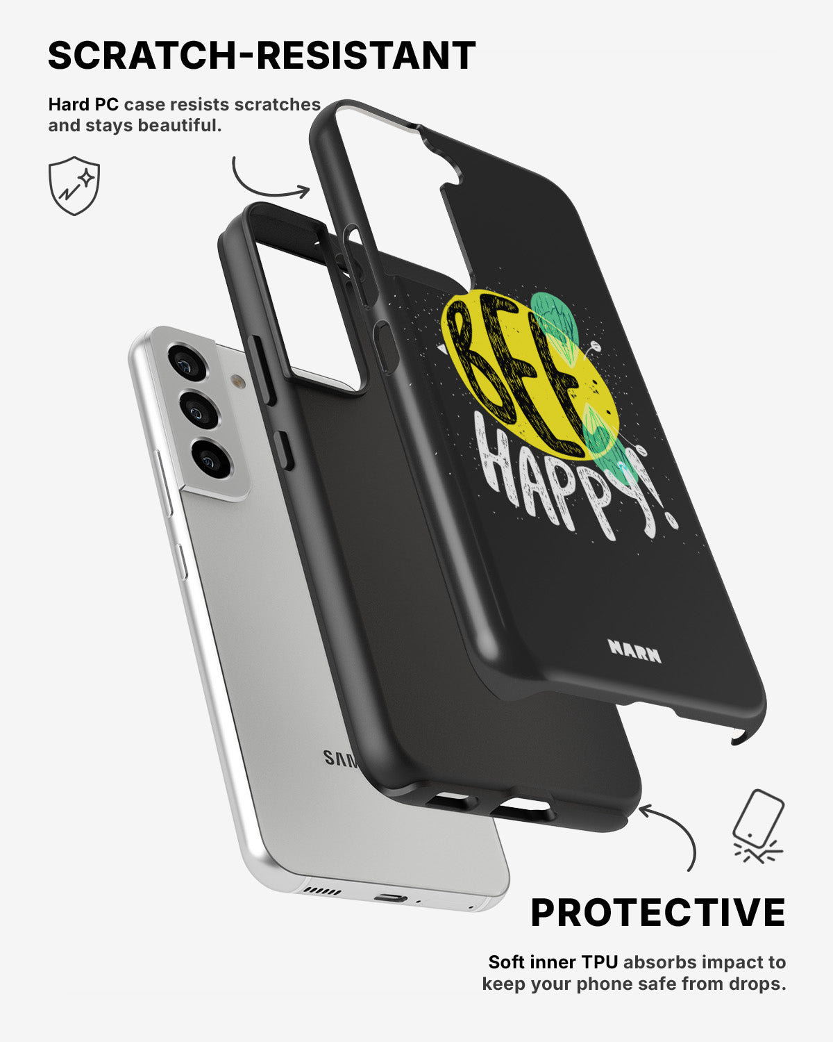Samsung Galaxy S22 Tough Case – BEE Happy - View 2