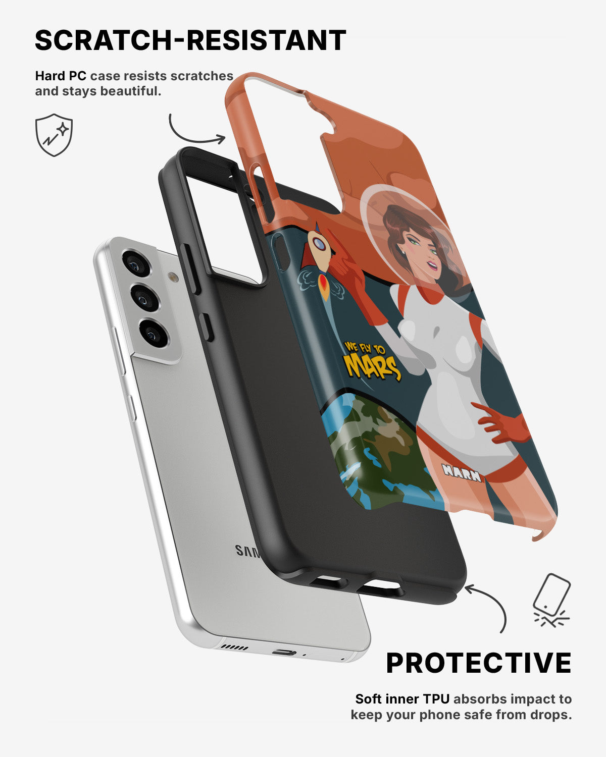 Samsung Galaxy S22 Tough Case – We Fly To Mars - View 2