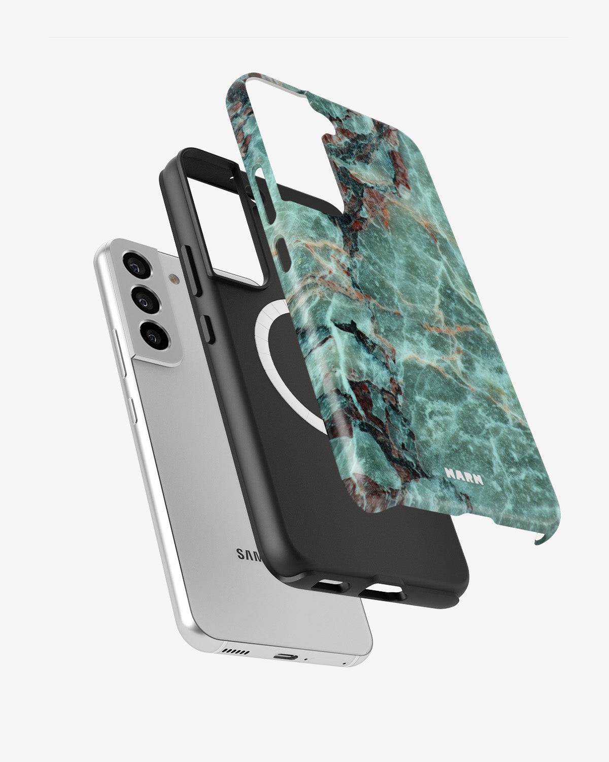 Samsung Galaxy S22 Tough Case – Green Marble - View 2