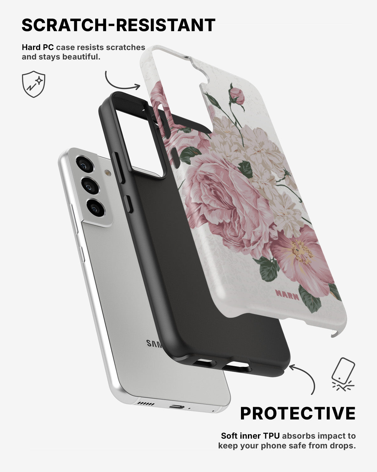 Samsung Galaxy S22 Tough Case – Roses - View 2