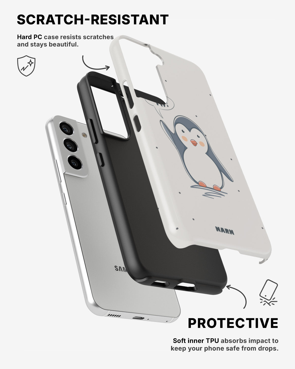Samsung Galaxy S22 Tough Case – Cute Penguin - View 2