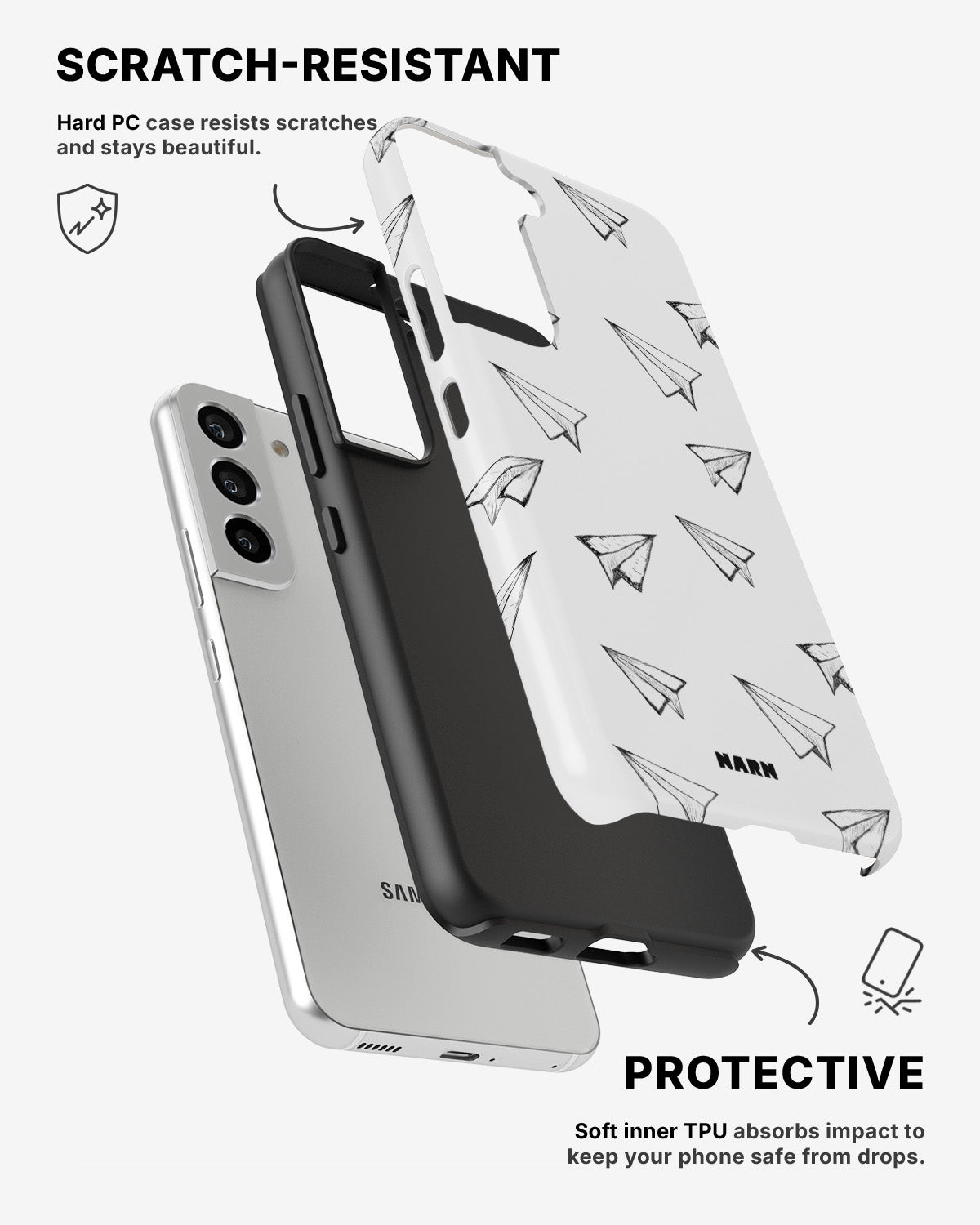 Samsung Galaxy S22 Tough Case – Paper Planes - View 2