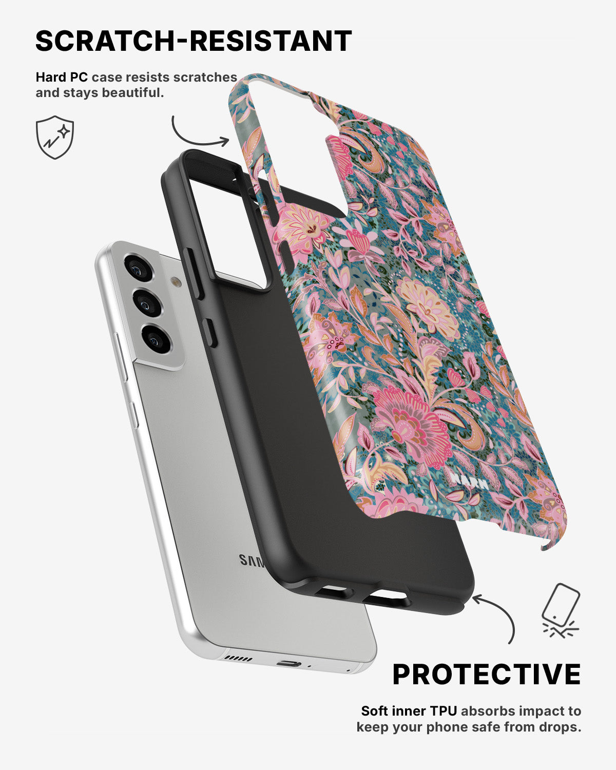Samsung Galaxy S22 Tough Case – Fantasy Flowers - View 2