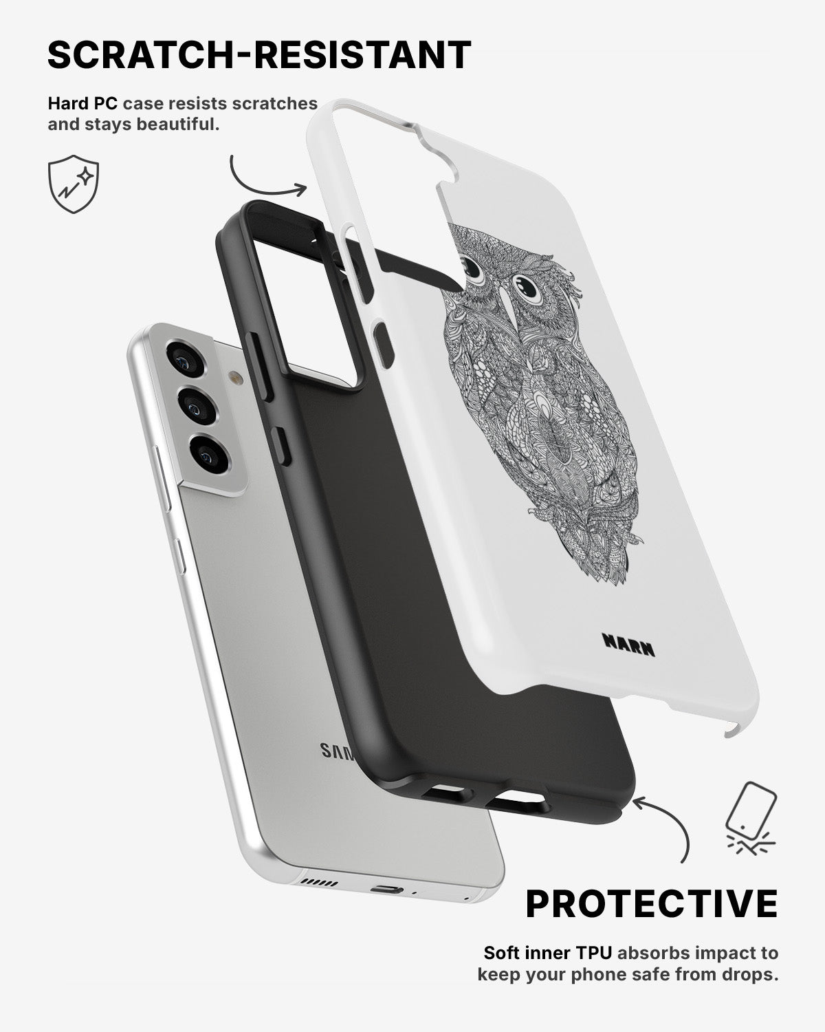 Samsung Galaxy S22 Tough Case – Owl - View 2