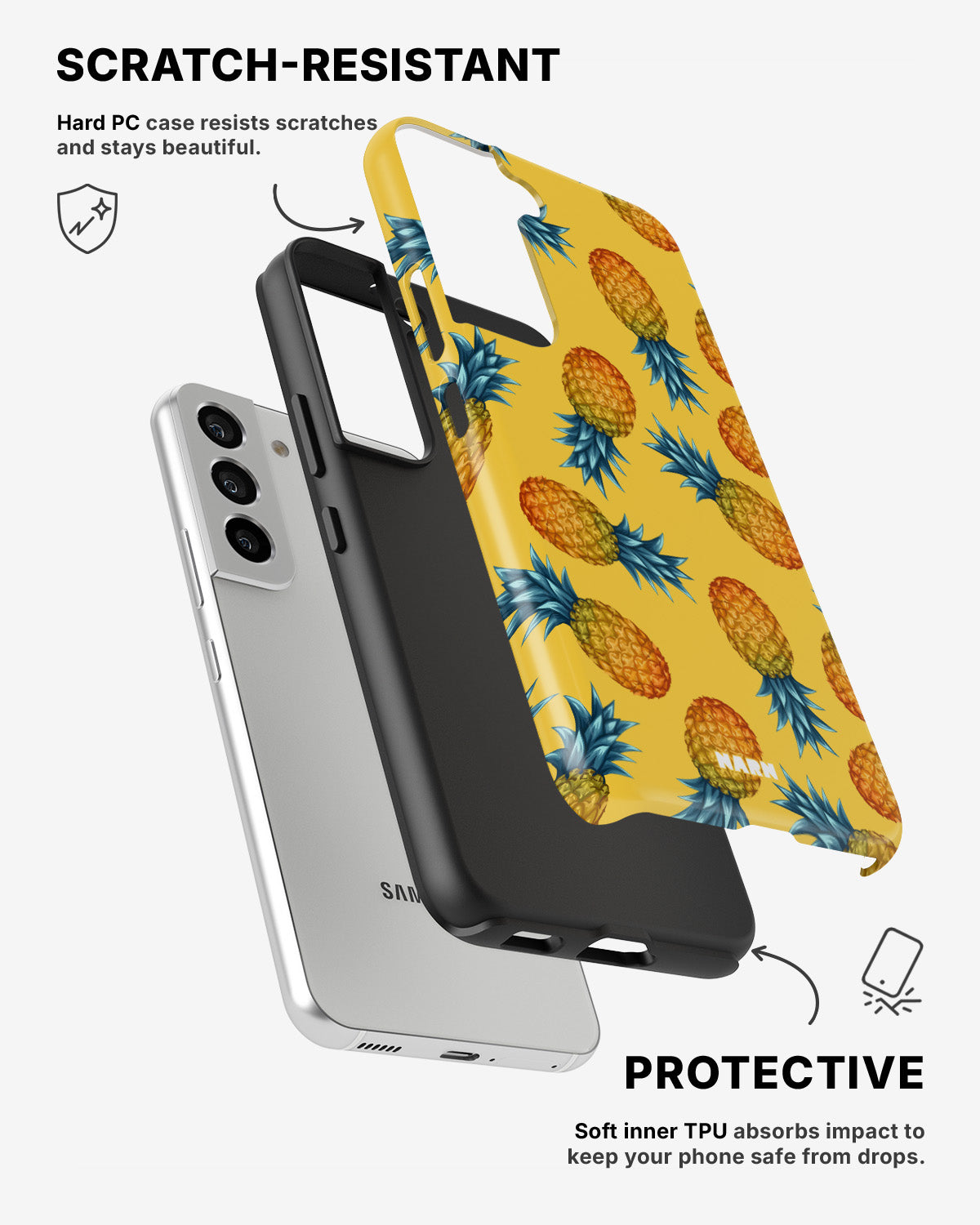 Samsung Galaxy S22 Tough Case – Sunny Pineapple - View 2