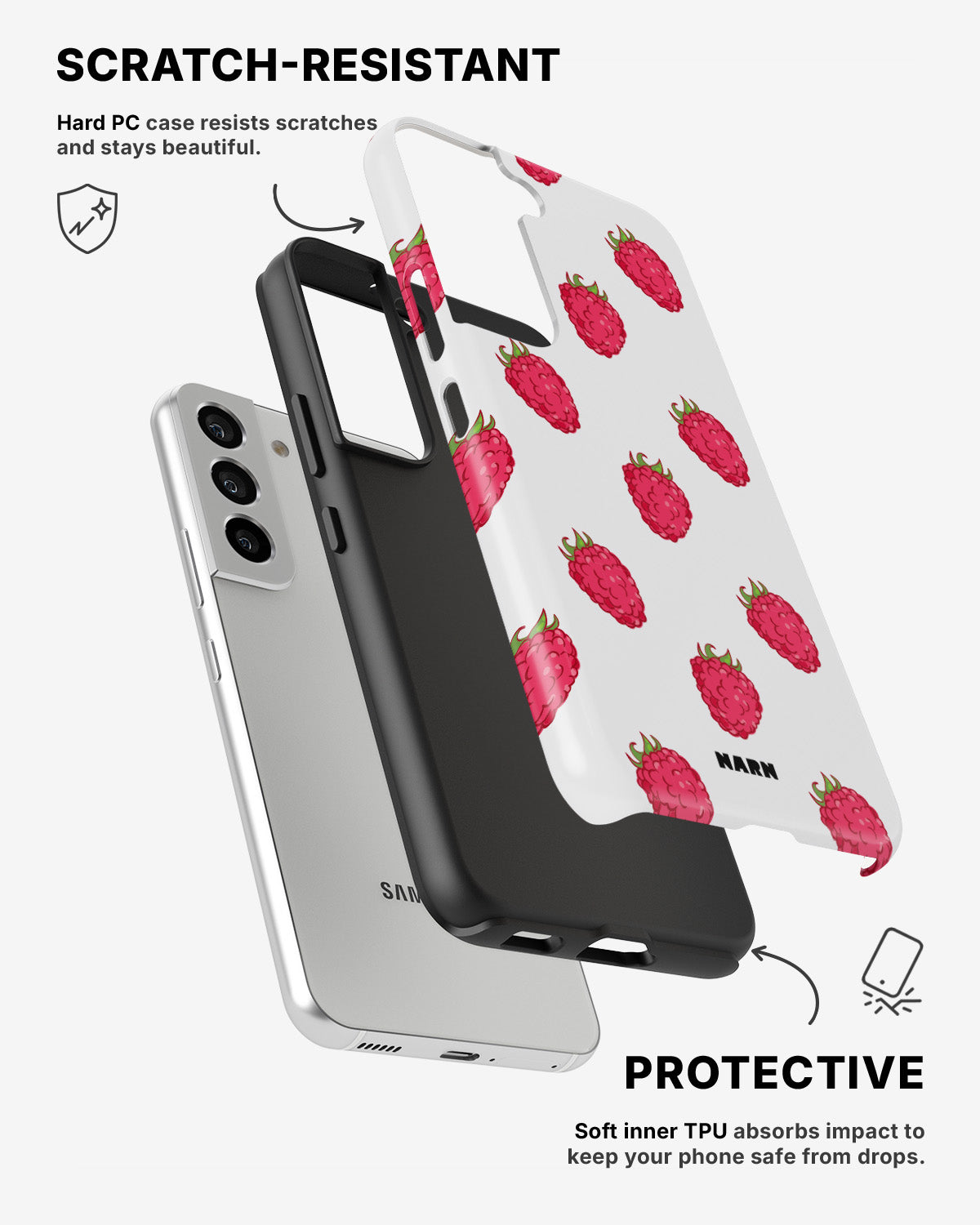 Samsung Galaxy S22 Tough Case – Raspberry Bliss - View 2