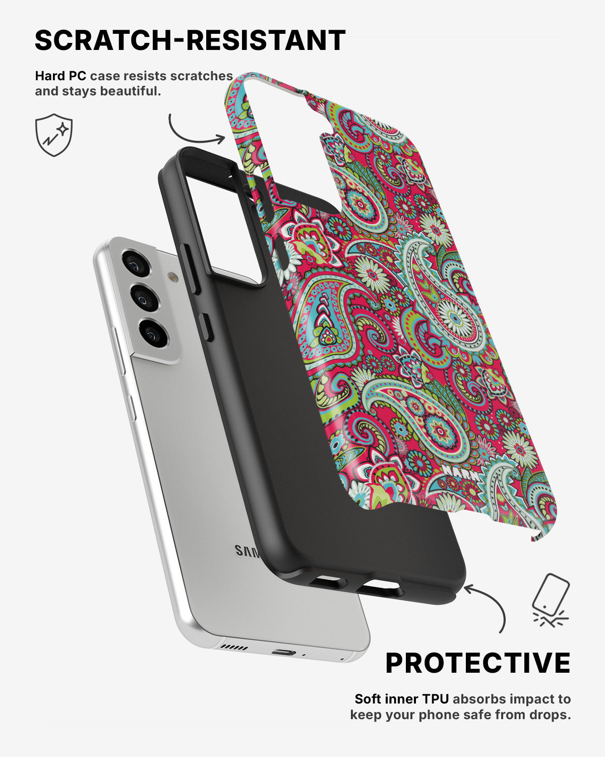 Samsung Galaxy S22 Tough Case – Paisley Paradise - View 2