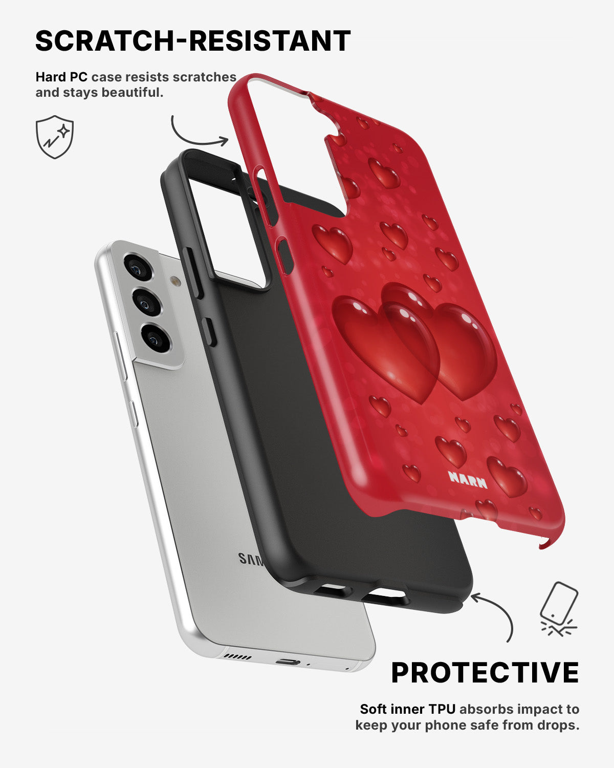 Samsung Galaxy S22 Tough Case – Red Romance - View 2