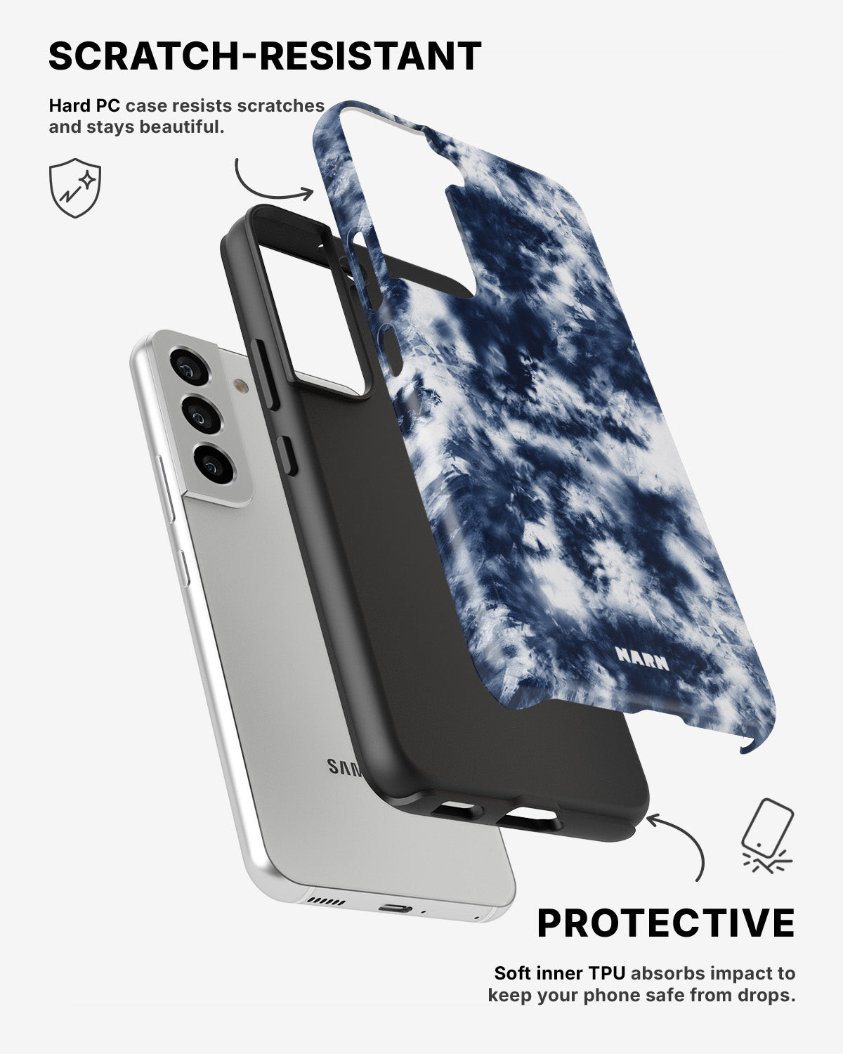 Samsung Galaxy S22 Tough Case – Tie Dye Blue - View 2