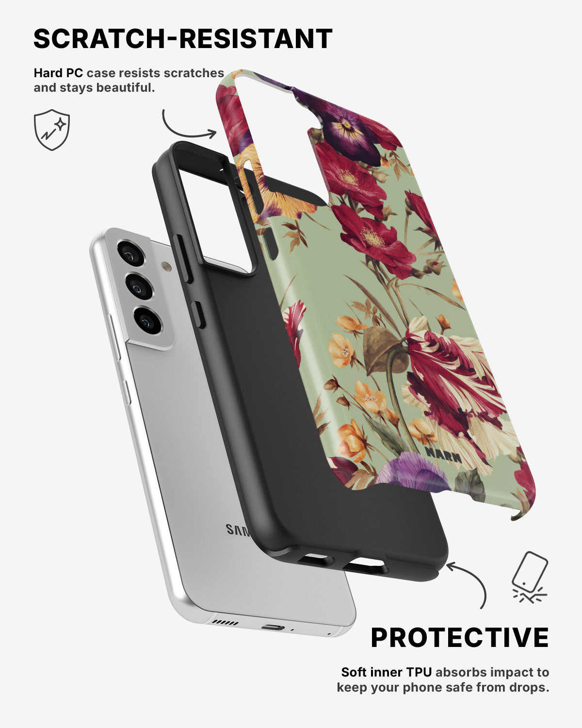 Samsung Galaxy S22 Tough Case – Pansy Pansy - View 2