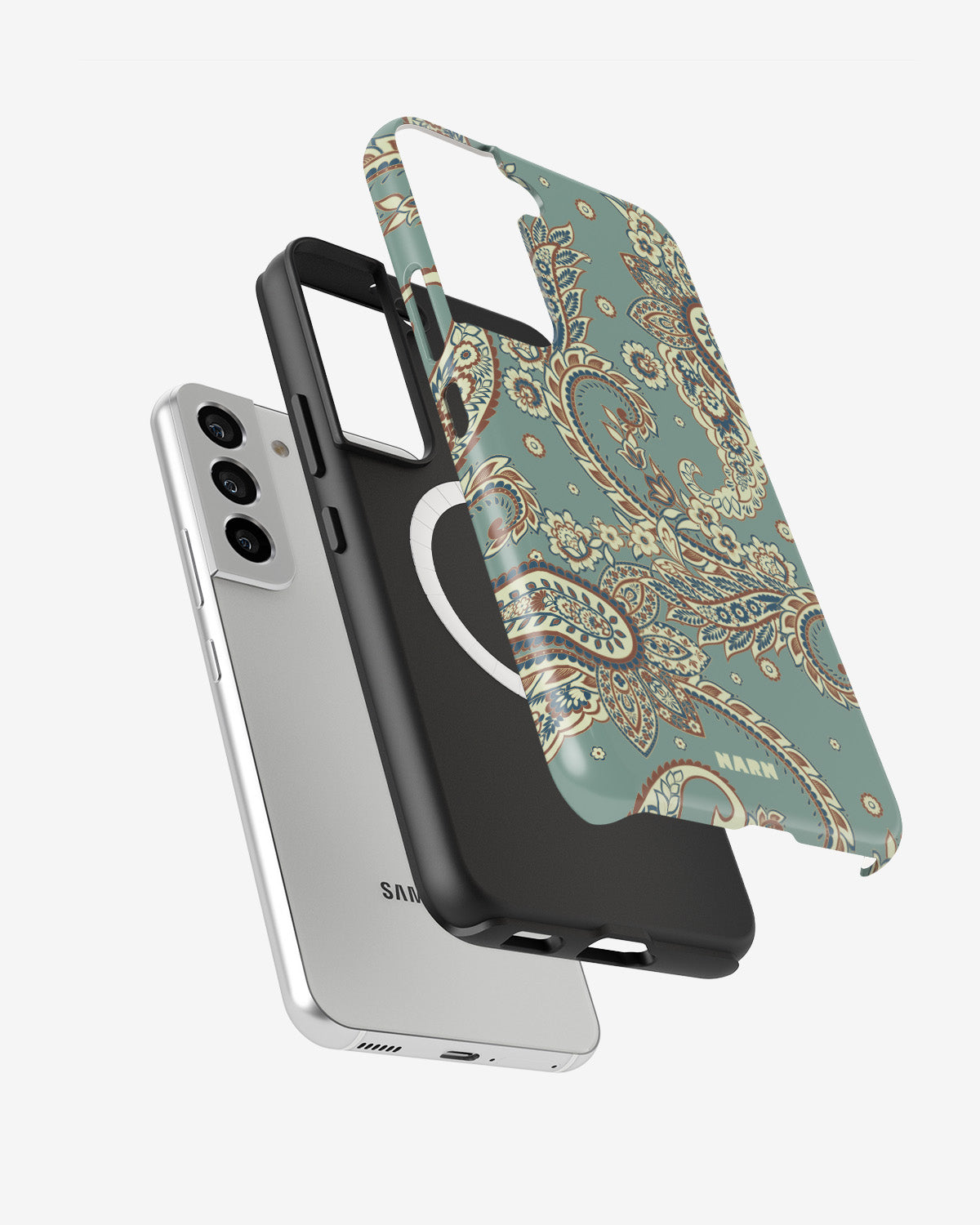 Samsung Galaxy S22 Tough Case – Paisley Green - View 2