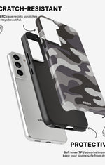 Samsung Galaxy S22 Tough Case – Grey Camo - View 2