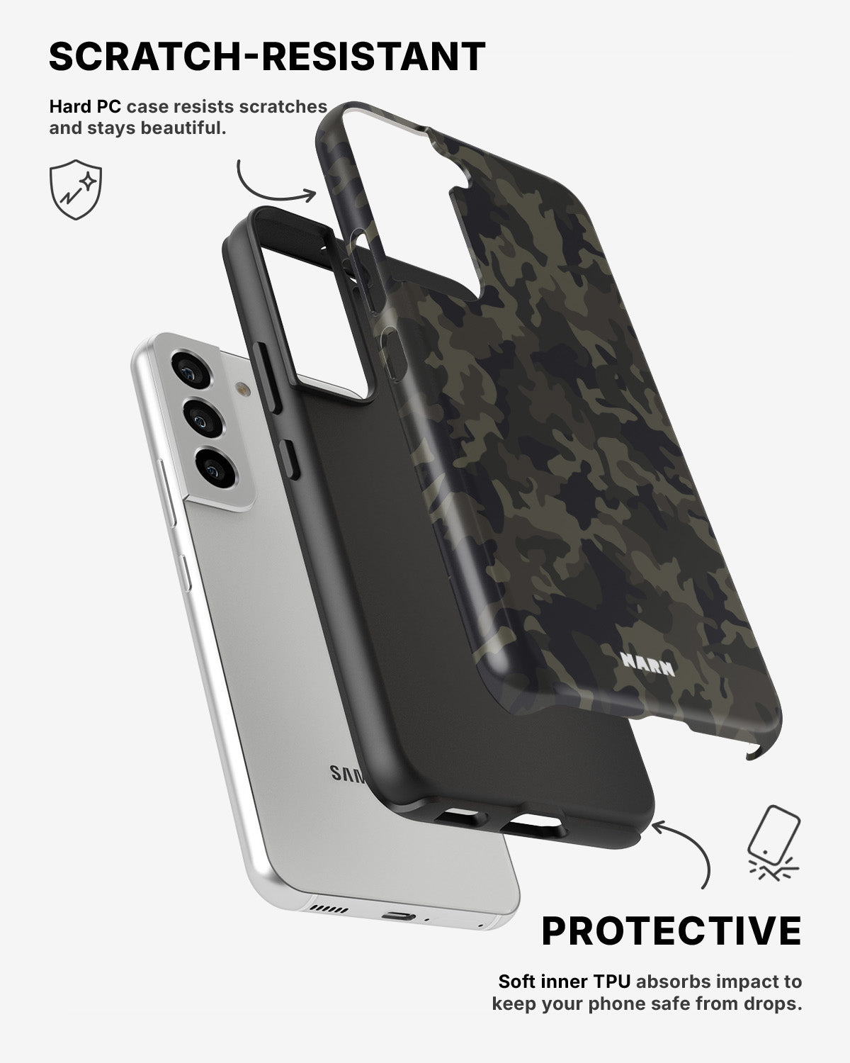 Samsung Galaxy S22 Tough Case – Jungle Green Camo - View 2
