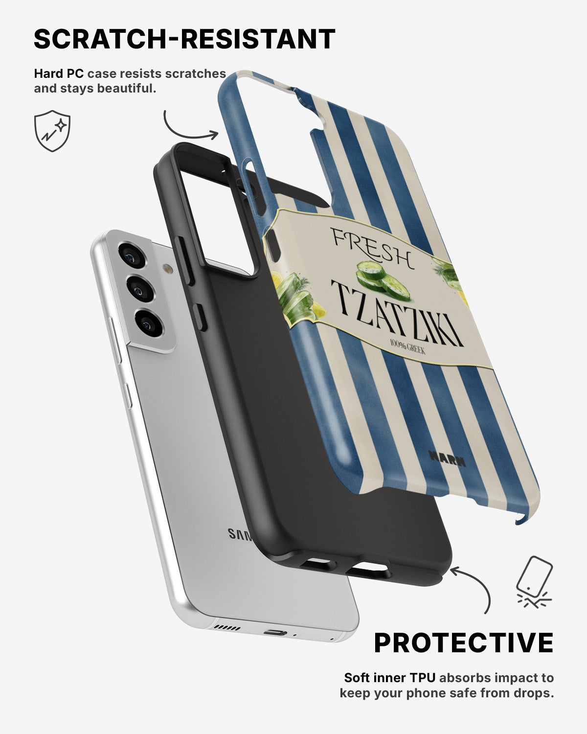 Samsung Galaxy S22 Tough Case – Greek Blues - View 2