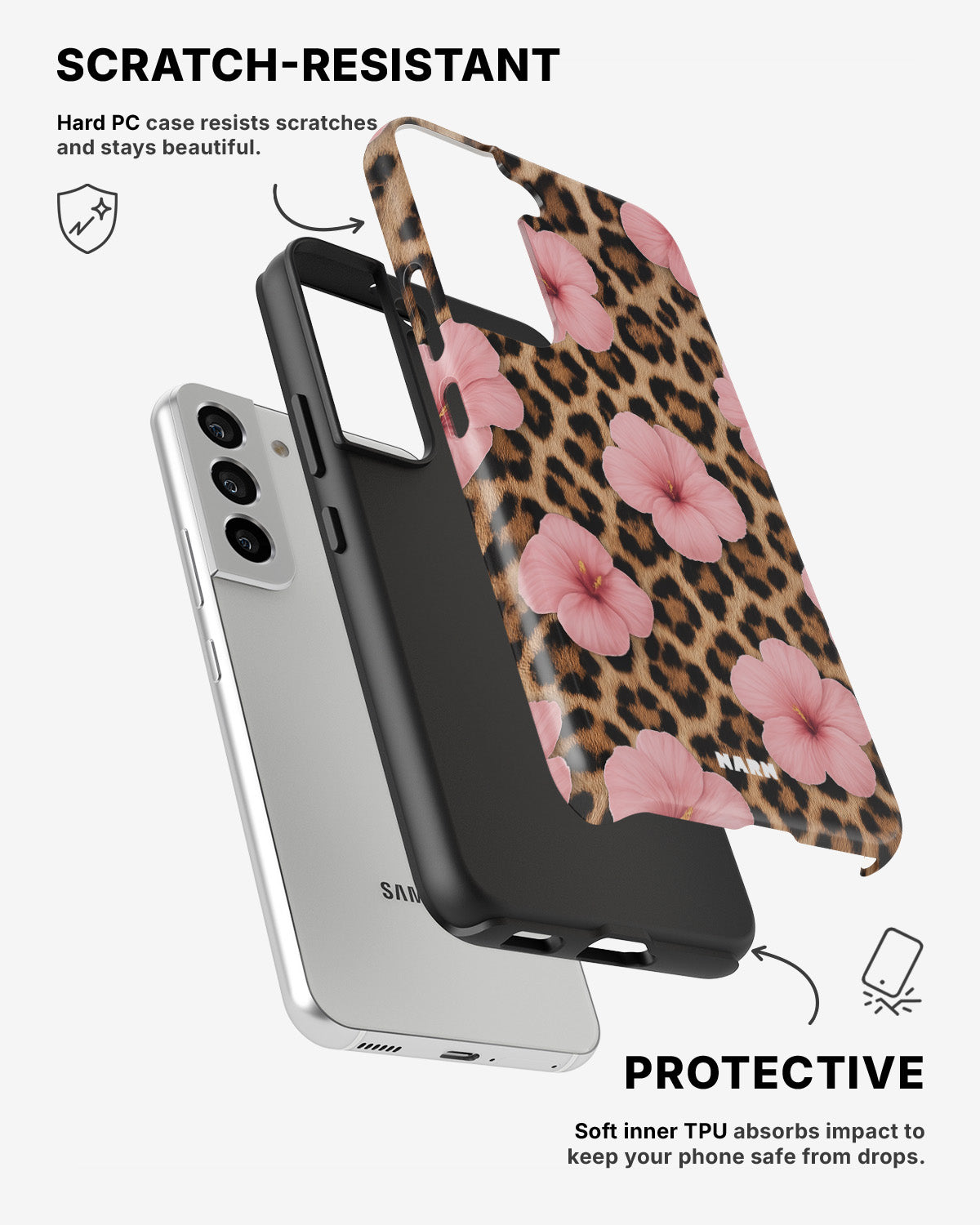 Samsung Galaxy S22 Tough Case – Leopard Flower - View 2