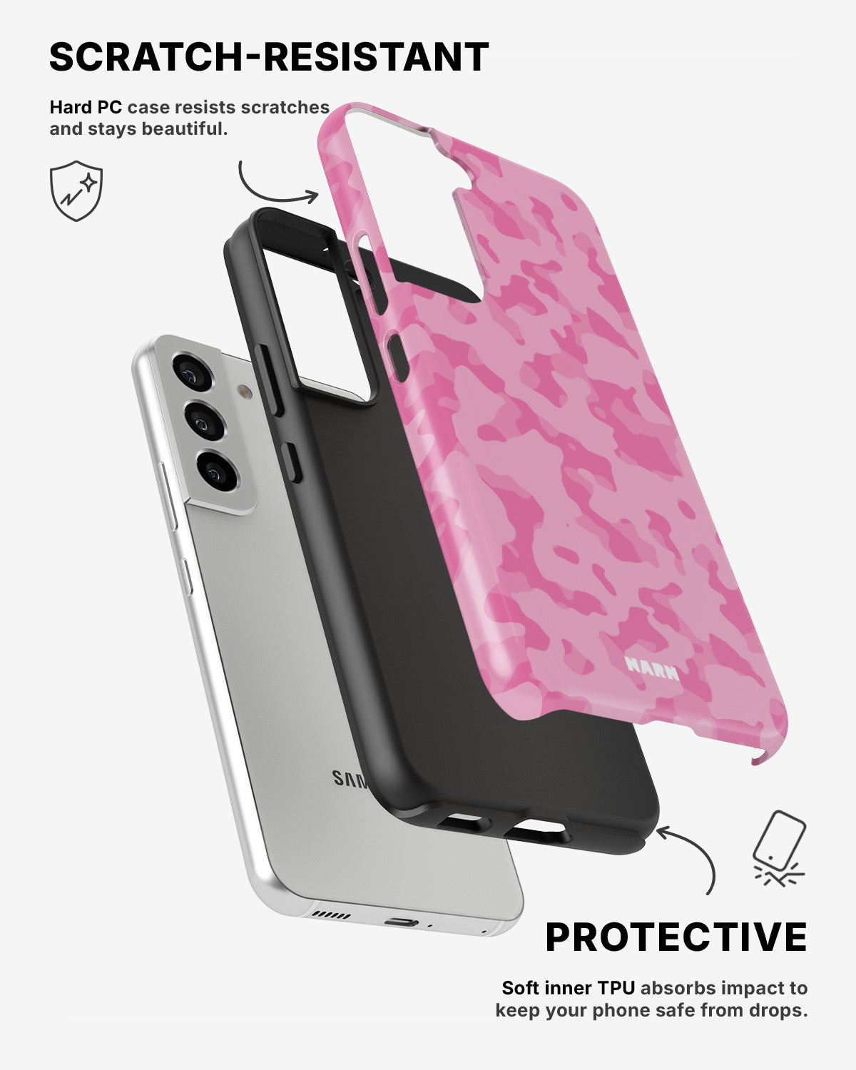 Samsung Galaxy S22 Tough Case – Riot Pink - View 2