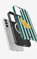 Samsung Galaxy S22 Tough Case – Lemon Stripes - View 2